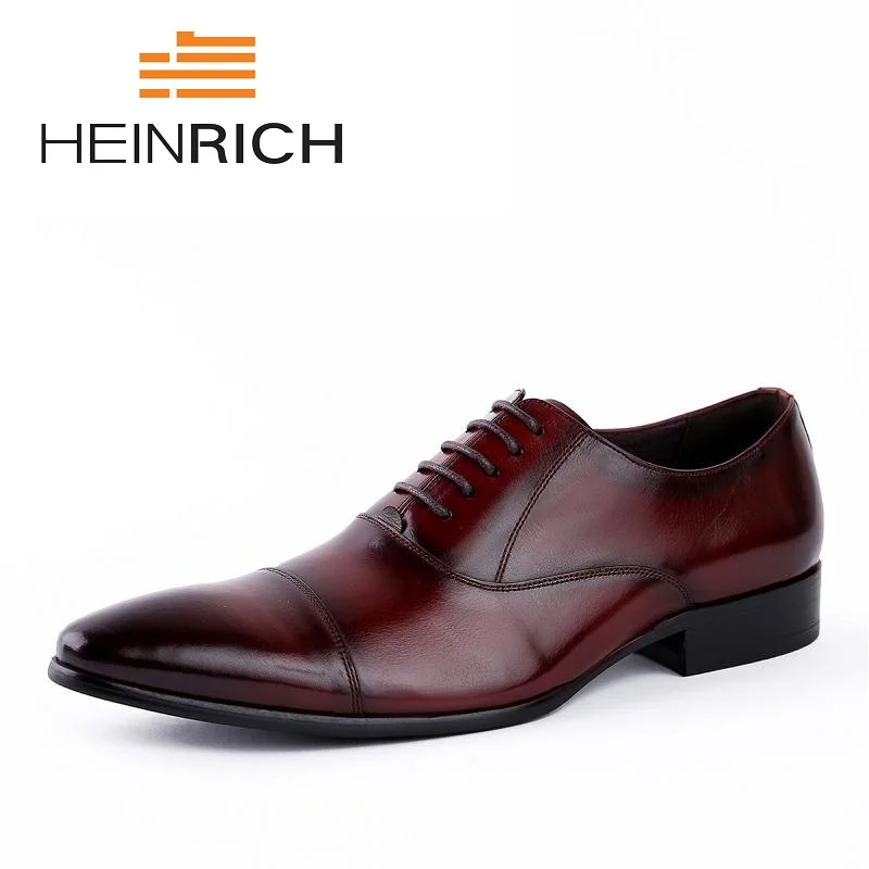 

HEINRICH Top Quality Design Oxfords Shoes Men Genuine Leather Shoes New Arrival Pointed Toe Men Dress Shoes Chaussure Homme