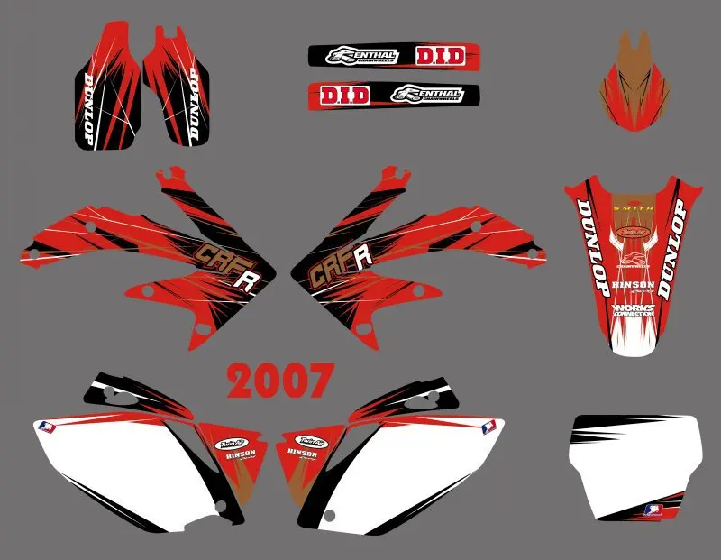 Набор стикеров H2CNC для Honda CRF450 CRF450R 2007 CRF 450 450R|sticker kit|team graphicsdecal kit |
