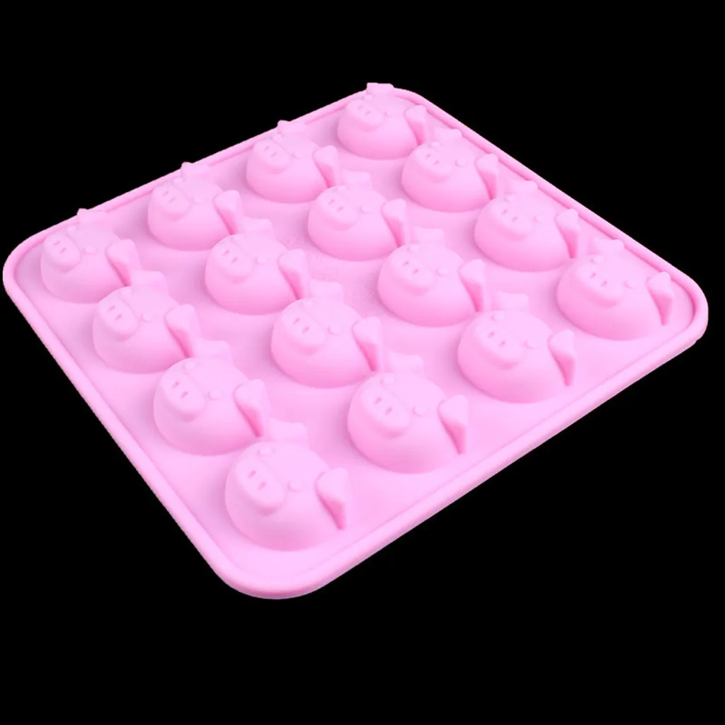 Прекрасная 16 отверстий форма свиньи формы для шоколада украшения для торта силиконовая, для конфет форма для льда DIY Piggy формы для торта кухонные принадлежности для выпечки