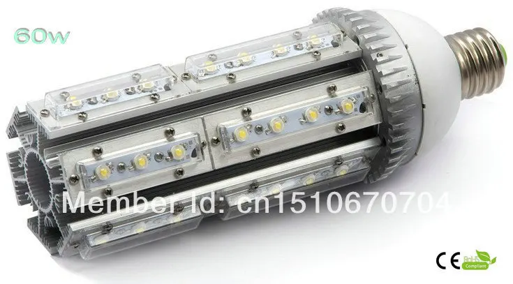 6pcs/lot ,60w,warm /cold white led street light E27,E40 base ,rotation 360 degress,AC85-265V Input voltage,IP54 ,CE Rohs