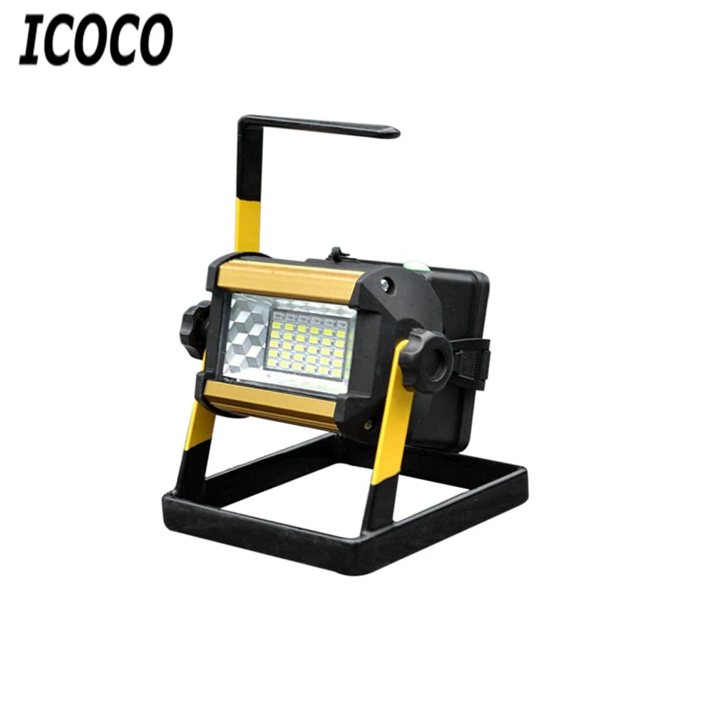 

ICOCO LED Rechargeable Wide Angle Projection Lamp Light Searchlight Mobile Warning Light Waterproof Flood Light+Holder Wholesale