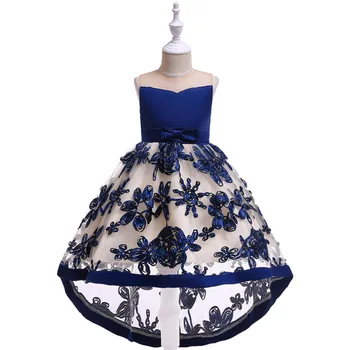 

A-Line Lace Appliques Girls High Low Evening Party Gowns 2019 Princess Birthday Pageant First Communion
