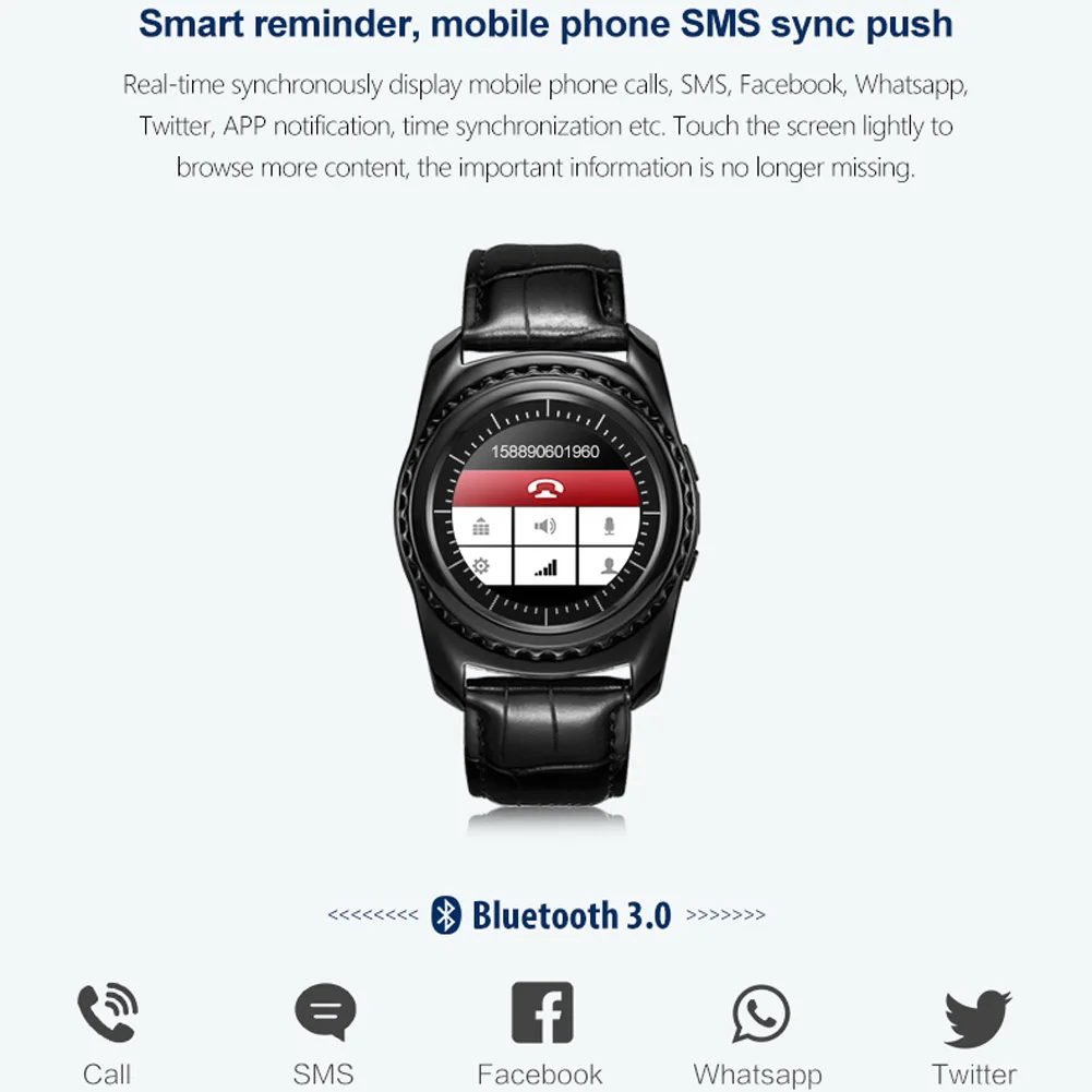 High Quality Heart Rate Blood Pressure Monitor Slot Wristwatch Waterproof Bluetooth Smart Watch Gifts
