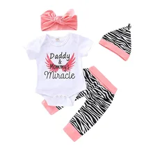 Милая Одежда для новорожденных девочек, милый боди с буквенным принтом, длинные штаны, шапка, наряды