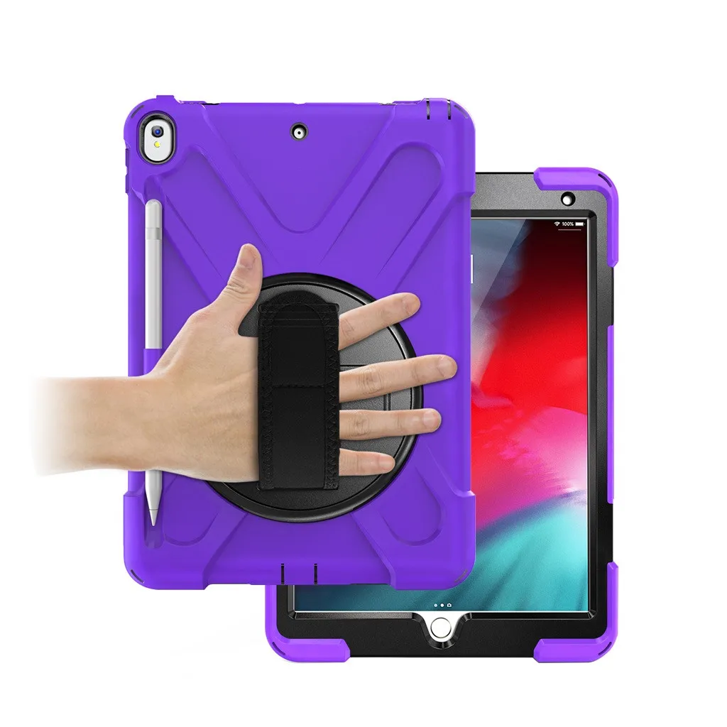 Purple Противоударный чехол для IPad Air10.5Inch чехол сверхмощный Гибридный ударопрочный вращающийся ремешок на руку роскошный силиконовый чехол# G20 - Цвет: Purple