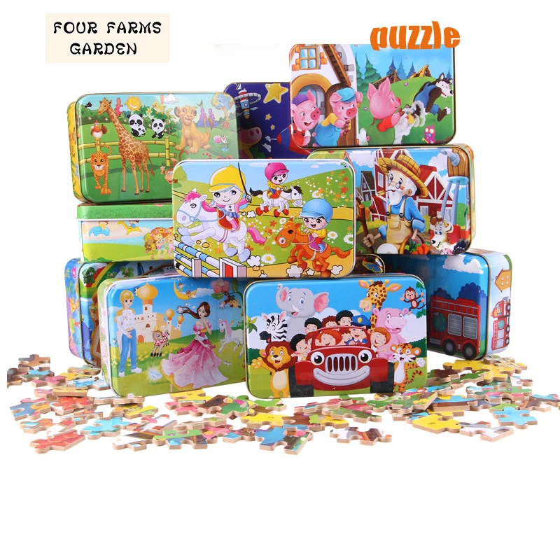 Buy Iron box Wood Puzzle 60 Pieces Child Jigsaw Puzzle
