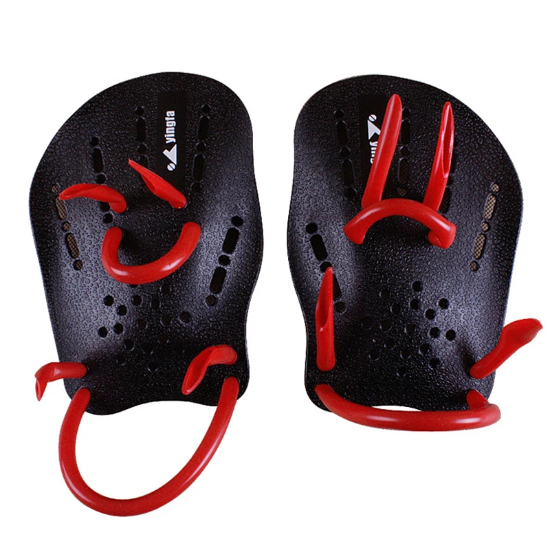 

yingfa Pair black Rubber Swimming Hand Paddles Webbed Gloves M