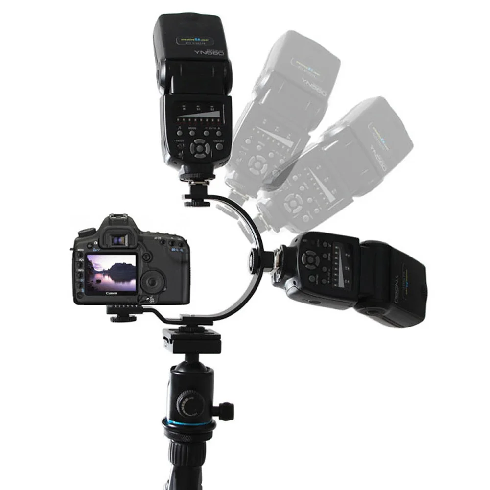 Металлический пластиковый c-образный Кронштейн для вспышки светодиодный видео свет DC DSLR SLR камера мини-камкордер для DV/Mini DV видеокамеры/DC/DSLR кронштейн для вспышки для видео