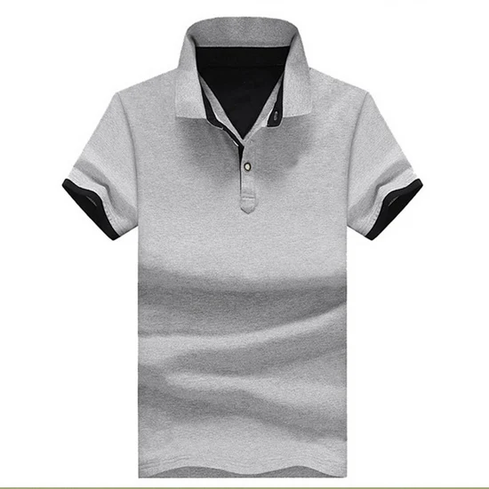 gray black LOMAIYI 11 Цвета натуральный хлопок Для мужчин рубашка поло из чистого полиэстера Для мужчин лоскутное короткий рукав футболки-поло Лето Мужская, в деловом, повседневном стиле Костюмы, BM189 - Цвет: gray black