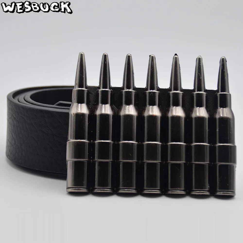 5 PCS MOQ WesBuck Brand Big Bullet Belt Buckle Fashion Casual Belt