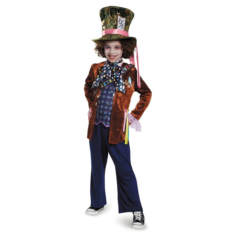 Deluxe Child Whimsy Mad Hatter Halloween Costume From Movie Through The ...