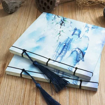 

1pcs Vertical page notebook manual ancient creative animation around the original time square line Camellia Villa