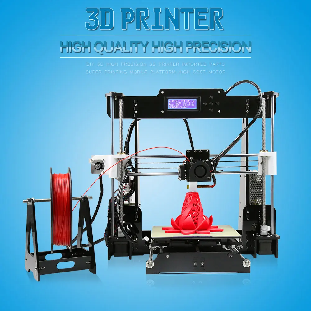 Anet A8 A6 E10 A3S A2 3d Принтер Высокоточный экструдер Prusa i3 3d принтер комплект DIY Impresora 3d с PLA нитью