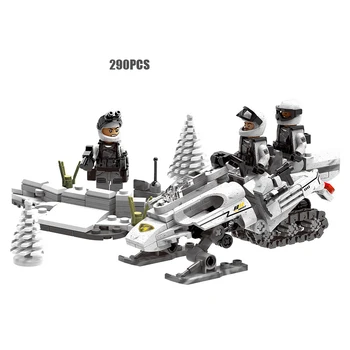 

Crossing battlefield military Snow Leopard Commando figures Snow Speed Motorcycle block ww2 Army batisbricks minifigs brick toy