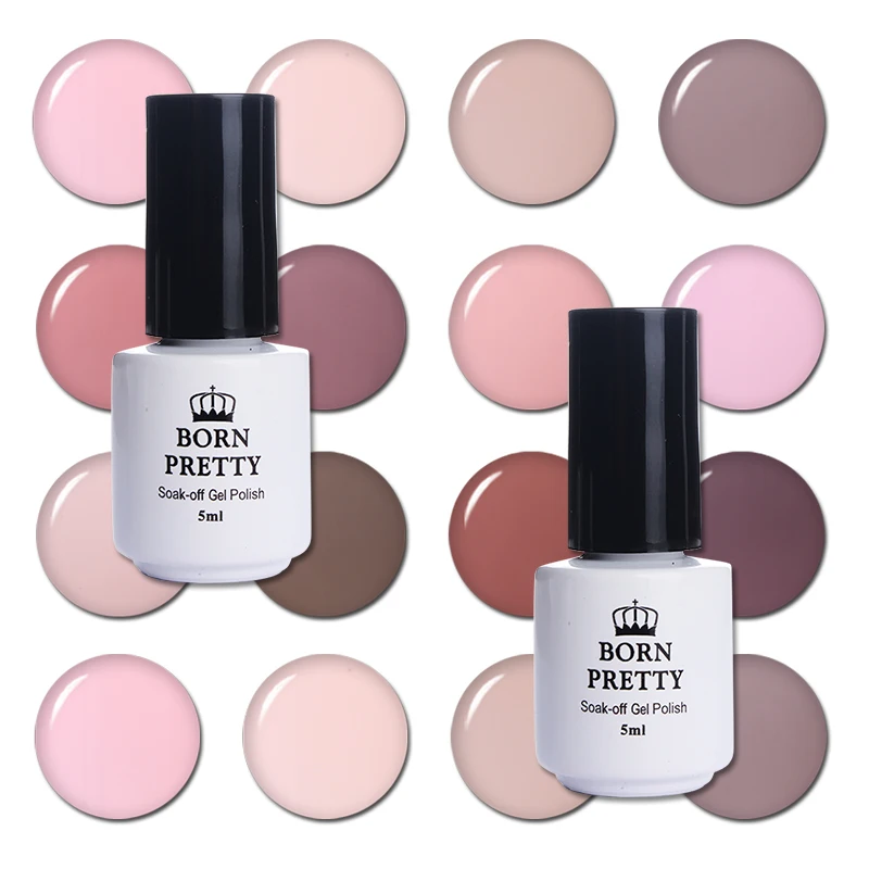 

12 Bottles 5ml Nude Series Nail Art UV Gel Soak Off UV Polish 12 Colors