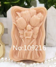 1pcs Tulips Girl (zx268) Food Grade Silicone Handmade Soap Mold Crafts DIY Mould