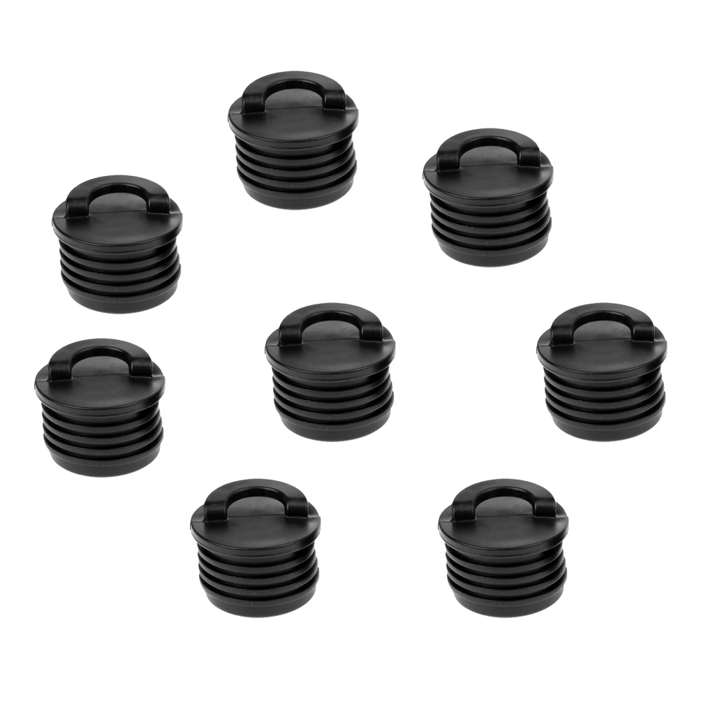 MagiDeal 8 Pieces Black Kayak Marine Boat Scupper Stopper Bungs Drain Holes Plugs Paddle Drip Rings Kayak Accessory  
