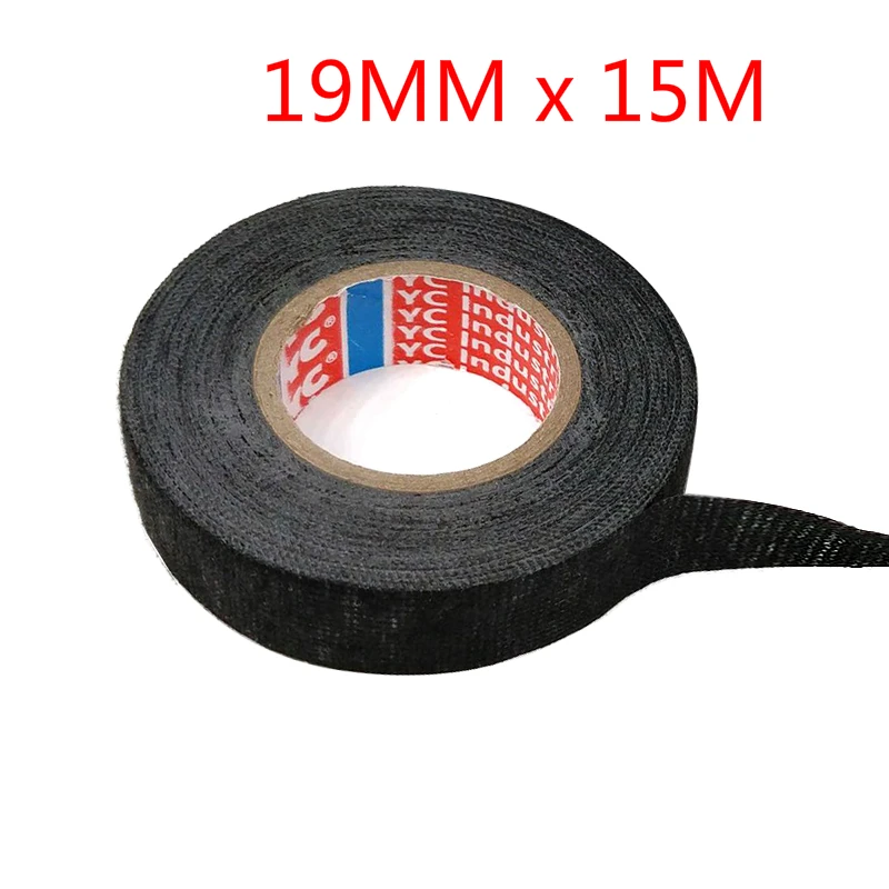 19MM x 15M MO-OD 1 шт. термостойкая проводка жгута ленточный станок жгуты проводки матерчатая тканевая лента клейкий кабель Защита 5 размеров - Цвет: 19MM x 15M