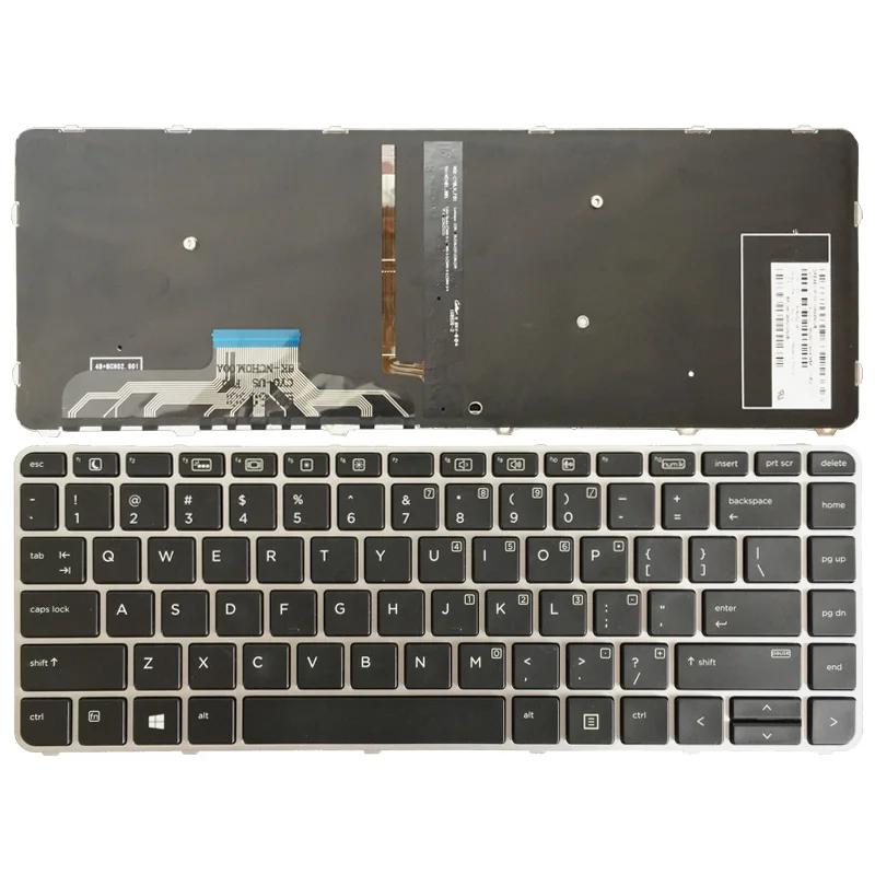 Keyboard for HP Elitebook Folio 1040 G1//1040 G2 Laptop Silver Frame Backlight