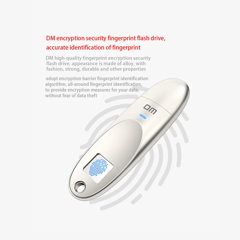 Флеш накопитель DM PD062 высокоскоростной USB флеш с распознаванием отпечатков