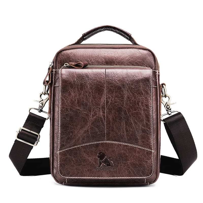 

Men's Multi-Function Genuine Leather Hot Crossbody Bag Solid Color Business Retro Fashion High Quality Handsome Messenger Bag