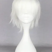 MCOSER 35 см короткие синтетические волосы Лолита вечерние ЭВА-фигурки Белый Косплей Аниме парик