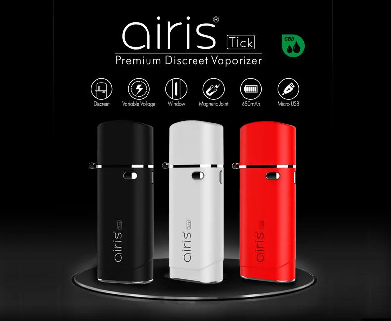 Original Airistech Airis Tick Vaporizer 650mah Battery Vape Mod Not Include Tank Cartridge E Cigarette Voltage Control Vape Pen Cartly Shop
