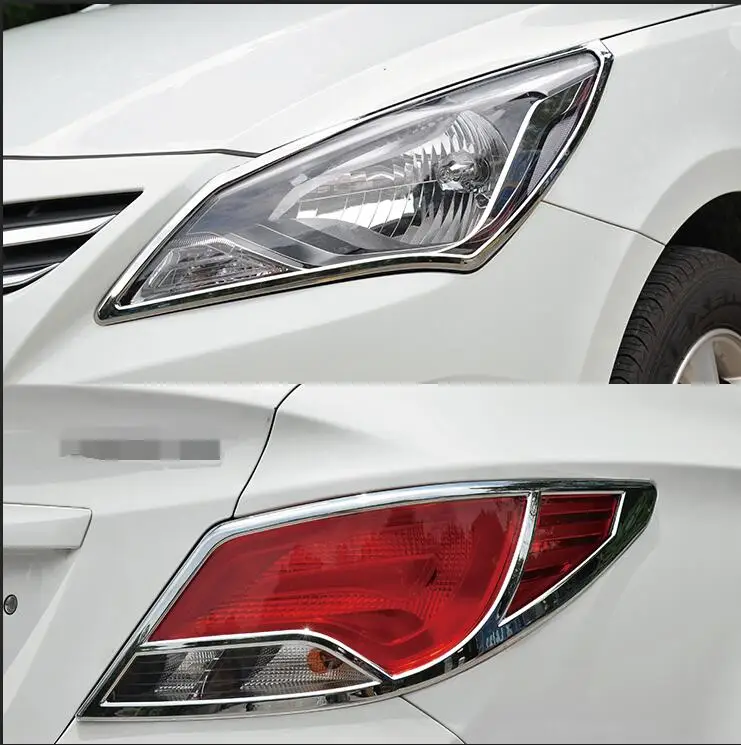 

car-styling case for Hyundai Verna 2014 modified decorative taillight frame box ABS plating tail light bright car accessories