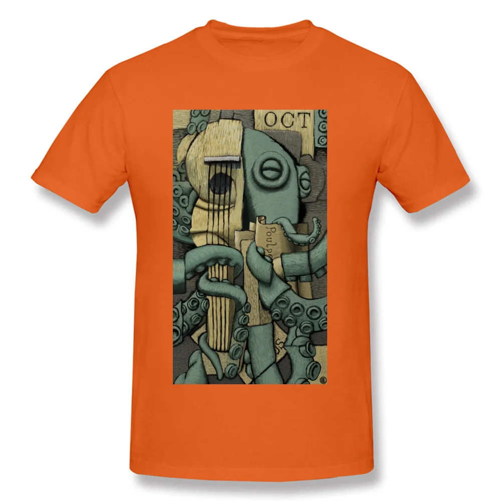 Georges Braquetopus Tops T Shirt Retro O-Neck Print Short Sleeve Pure Cotton Men's T Shirt Printed On Clothing Shirt Georges Braquetopus orange