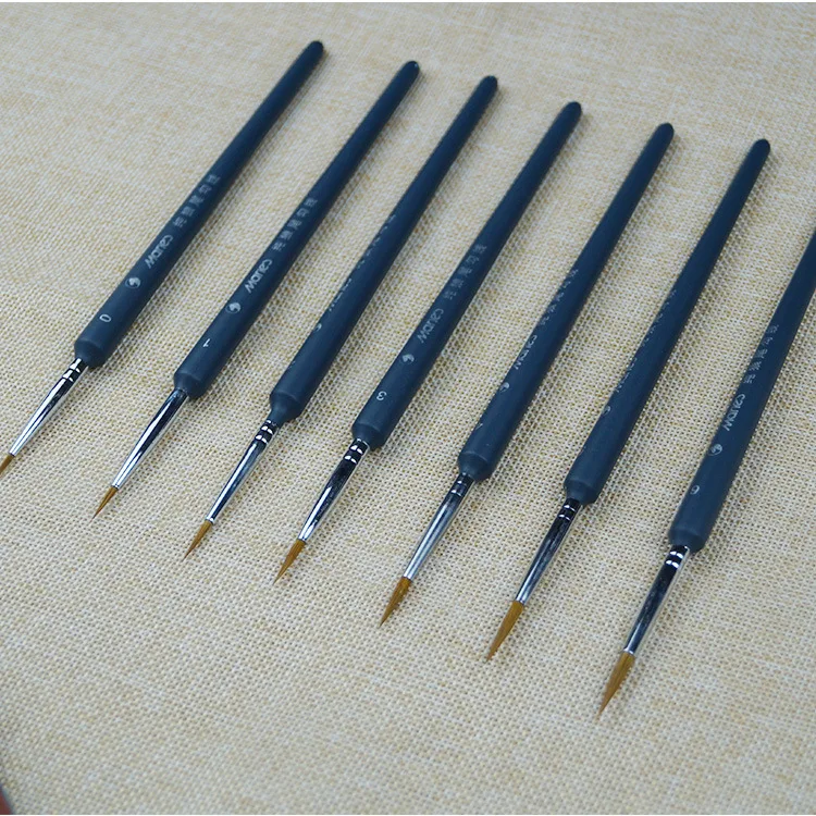 6Pcs/Set Fine Hand painted Water color Brush Artist Weasel Hair Aquarelle Paintbrush art Hook