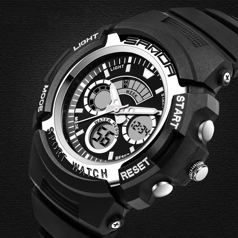 

Simple Digital Watch Stopwatch Alarm Electronic Clock Dual Time Reloj Waterproof Sport Watch Men Fashion Back Light Montre Homme