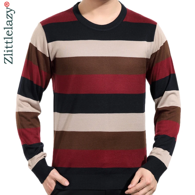 2019 designer pullover striped men sweater dress thin jersey knitted sweaters mens wear slim fit