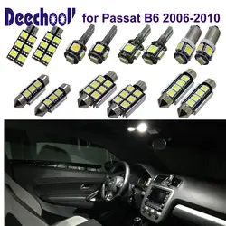 Deechooll 16 шт автомобилей светодиодный лампы для VW Passat B6 2006-2010, интерьер can-шины света для VW Passat B6 3C 06-10 купол Лампы для чтения