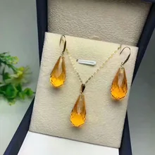 Shilovem, 18 К, желтое золото, цитриновые кулоны, серьги, хорошее ювелирное изделие, женские вечерние серьги, новинка, классический подарок на растение, новинка, mymtz102008agj