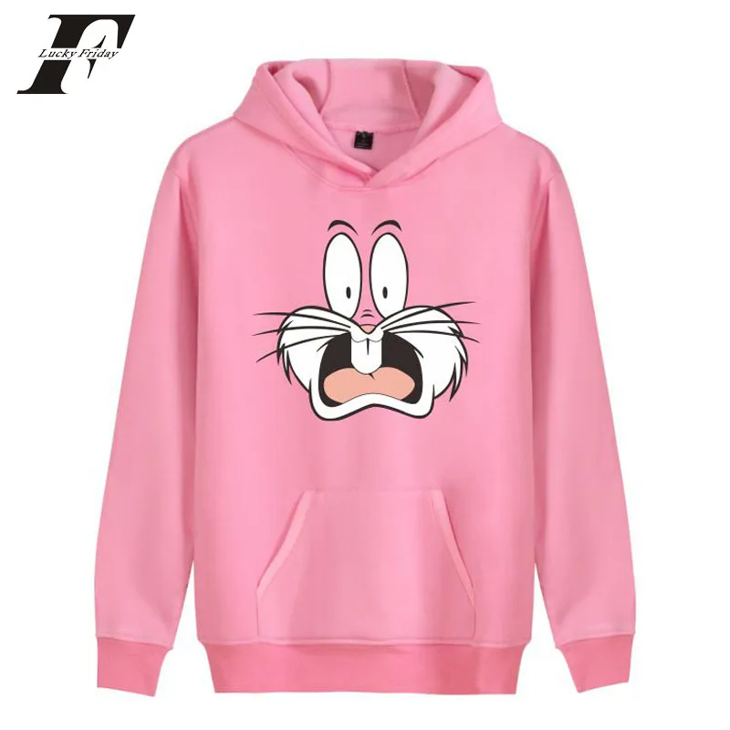 

LUCKYFRIDAYF harajuku 2017 kawaii Bugs Bunny Cap Hoodies sweatshirts Women/men Winter moletom 3d Print Kpop tracksuit Plus Size