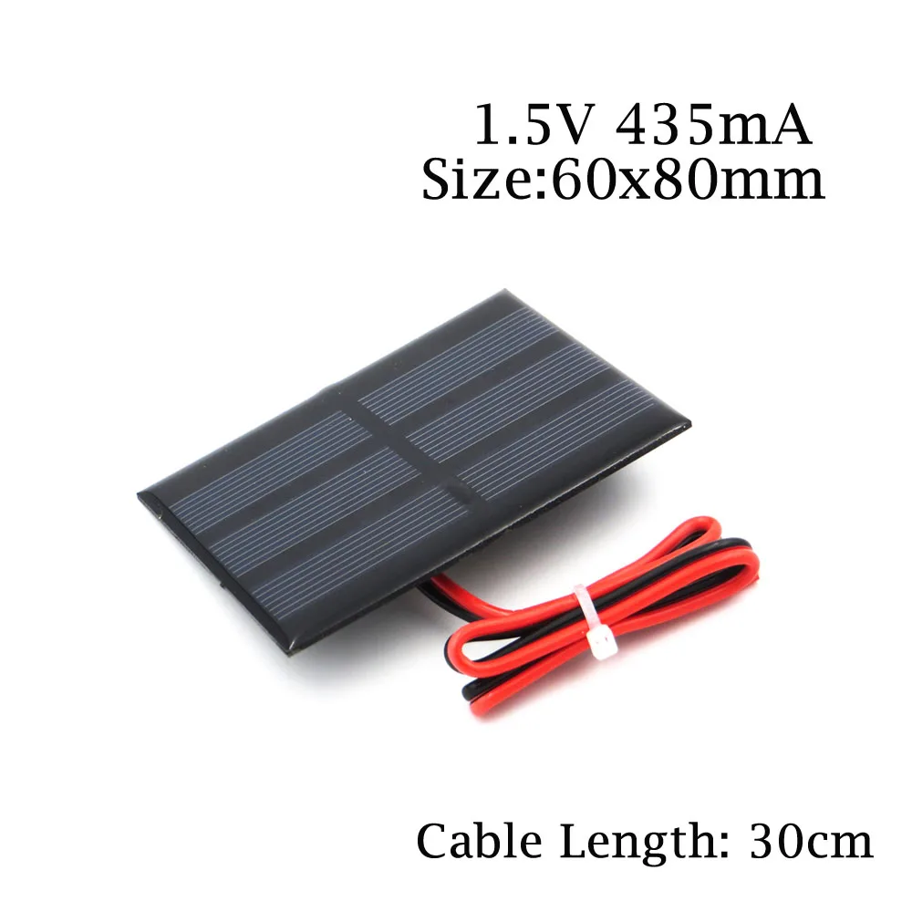 1 В, 1,5 в, 2 в, солнечная панель с проводом 30 см, Мини Солнечная система, сделай сам, для батареи, зарядное устройство для сотового телефона, 0,5 Вт, 0,45 Вт, 0,65 Вт, 0,2 Вт, 0,3 Вт, 0,6 Вт, Солнечная