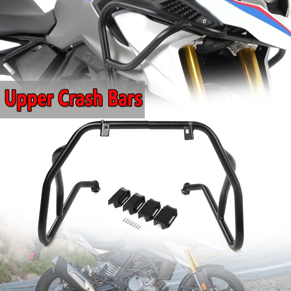 

Motorcycle Upper Crash Bars For BMW G310GS Black Front Upper Engine Guard Crash Bar Tank Engine Guard Upper Frame Protector New