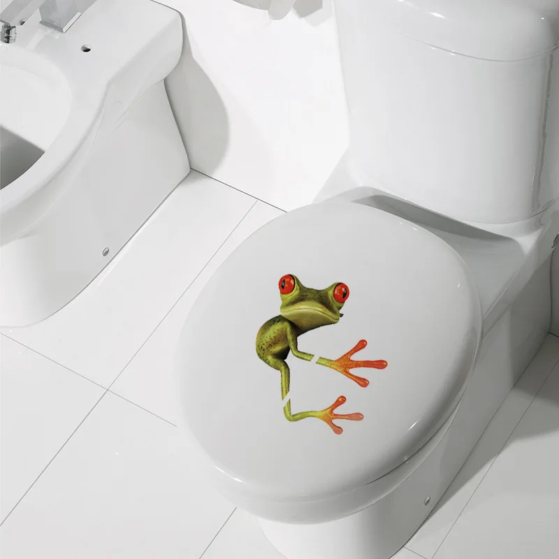 3D Мультяшные животные 3d наклейки для туалета на сиденье унитаза Милая Лягушка ПВХ Наклейка на стену ванная комната Холодильник Дверь Декор наклейки