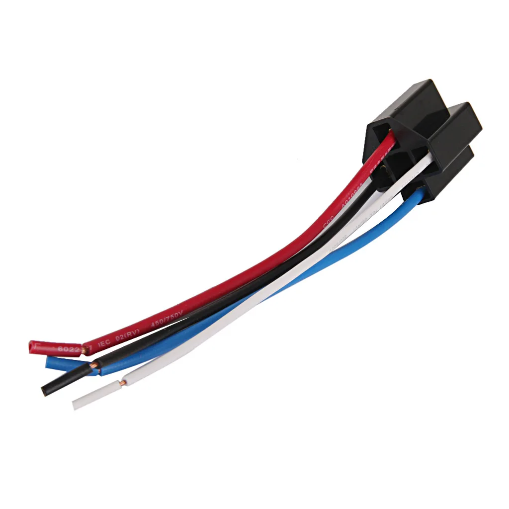 DC 12V 80A AMP 4-Pin Relay Relays 4 Wire Wiring Harness Socket Only Relay Socket New Wire Relay Socket High Quality Wire