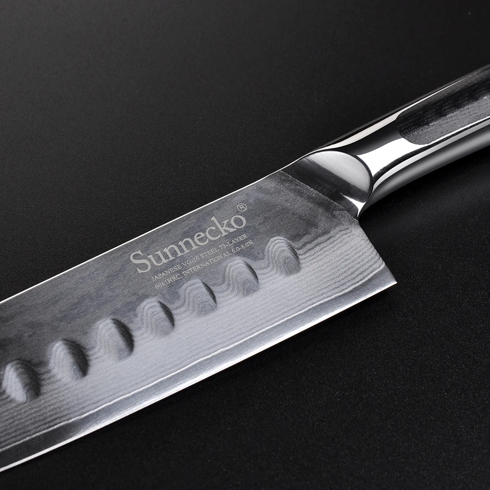Ножи SUNNECKO Santoku японские кухонные ножи из дамасской стали с лезвием VG10 5