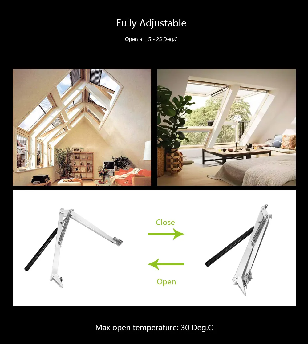 

Greenhouse Automatic Window Opener Agricultural Solar Heat Sensitive Window Opener With Dual Springs