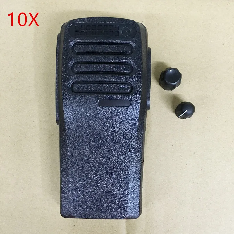 10 шт./партия, черный корпус, передняя оболочка корпуса для Motorola DEP450 DP1400 walkie talkie Замена с регулятором громкости ручки переключения каналов
