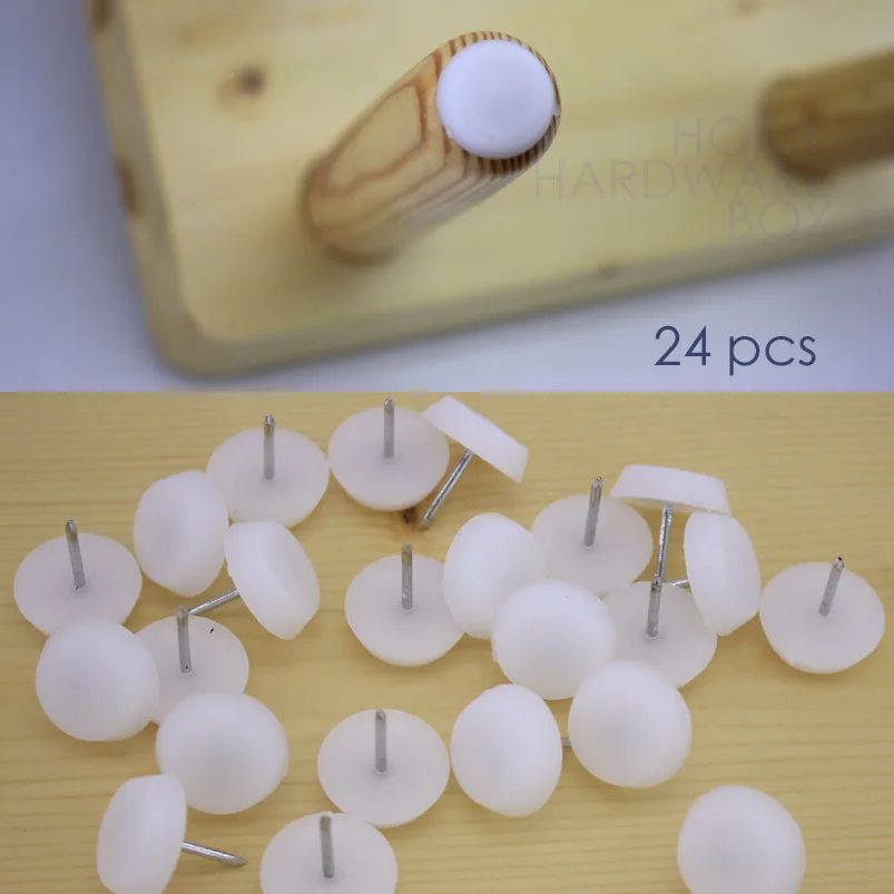 24pc 3/4" 20mm plastic chair glide nail on furniture feet bottom