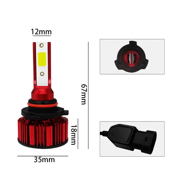 

2 X HB3/9005/H10 Q1 LED Car Headlight Bulb 25W 3000LM 9V-36V IP68 Waterproof 6000K Cold White 200M Light Range 360 Degree Beam