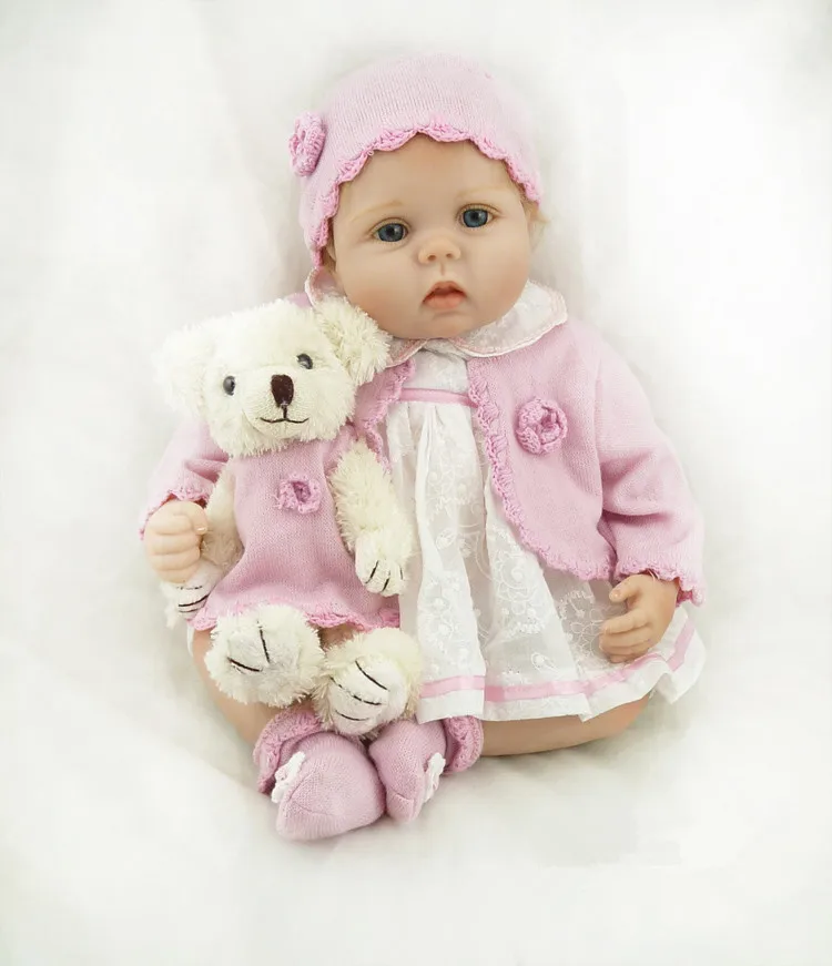 NPK 55CM Soft Silicone Newborn Baby Reborn Doll Babies Dolls 22inch Lifelike Real Bebe Doll for Children Birthday Xmas Gift