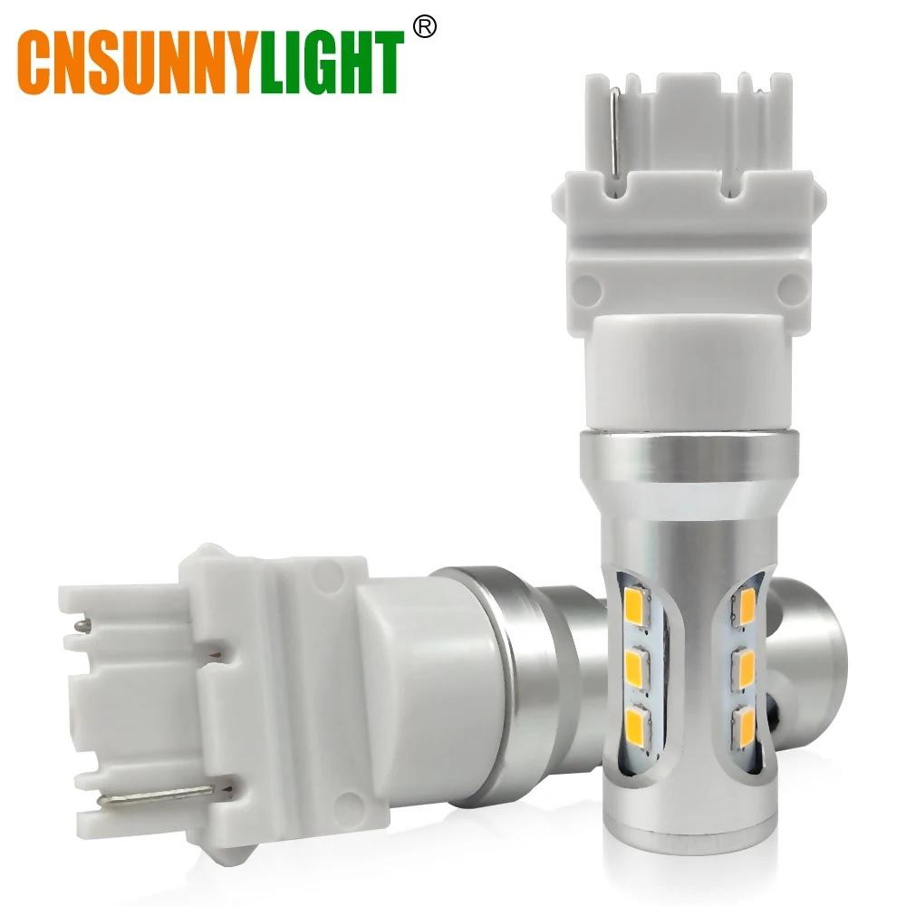 

CNSUNNYLIGHT T25 3156 PY27W PY27/7W LED Car Backup Reverse Lamp Tail Stop Bulbs DRL Fog Turn Signal Lights White Red Amber 12V
