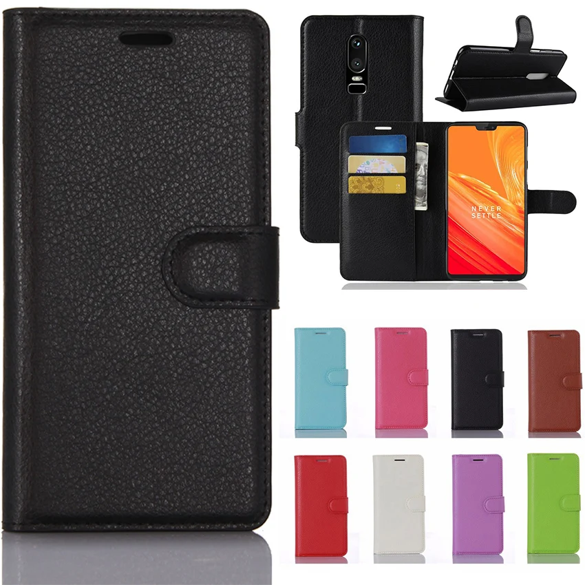 Чехол для телефона One Plus 5 T 6 задняя крышка кошелек из искусственной кожи флип кейс