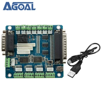

CNC 5 Axis Breakout Board Interface Adapter For Stepper Motor Driver Mill/Input with usb cable Free Shipping