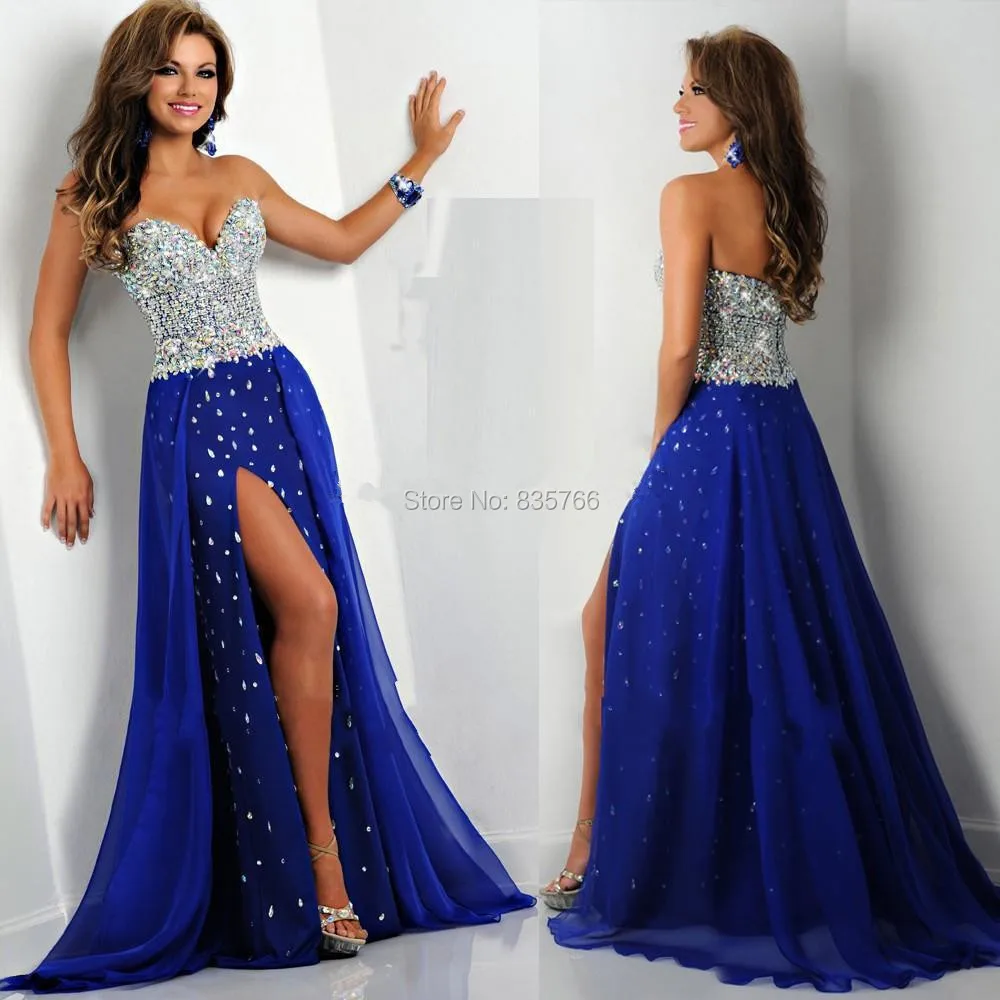Sexy Sparkly Short Blue Prom Dress