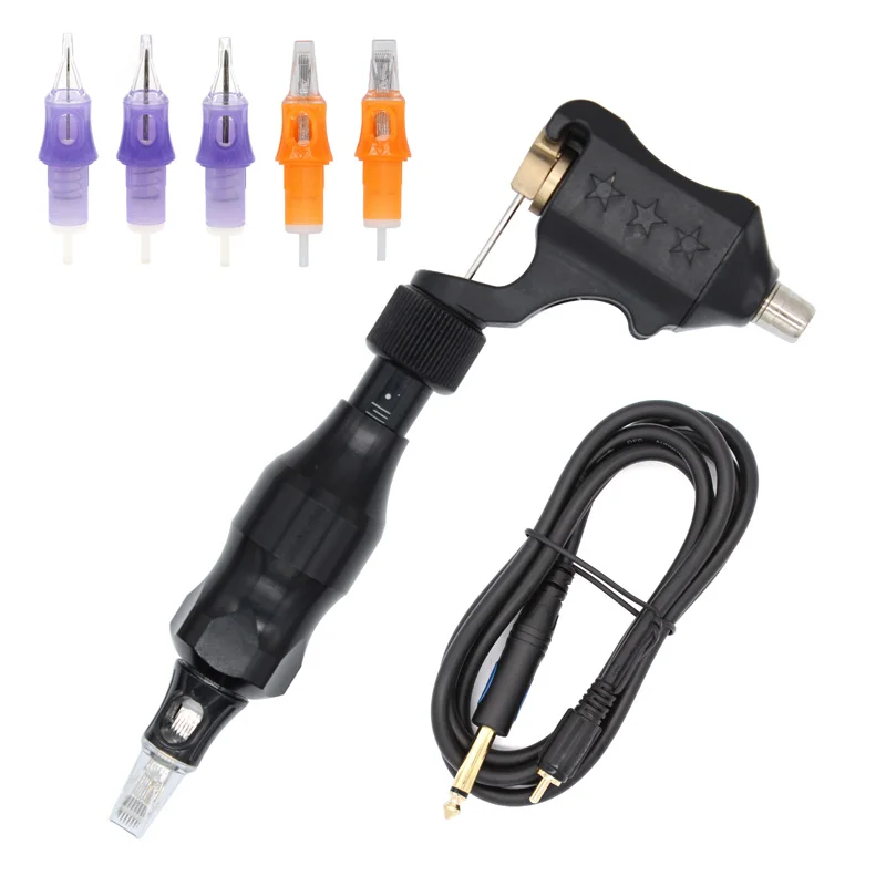 

Professional Rotray Machine Set Makeup Machine Tattoo Gun With Cartridges Clipcord Grip Free Shipping 7011